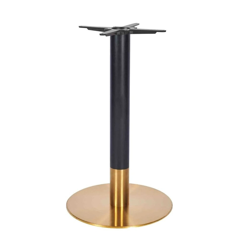 Zeus Round Brass Black Table Base - Small