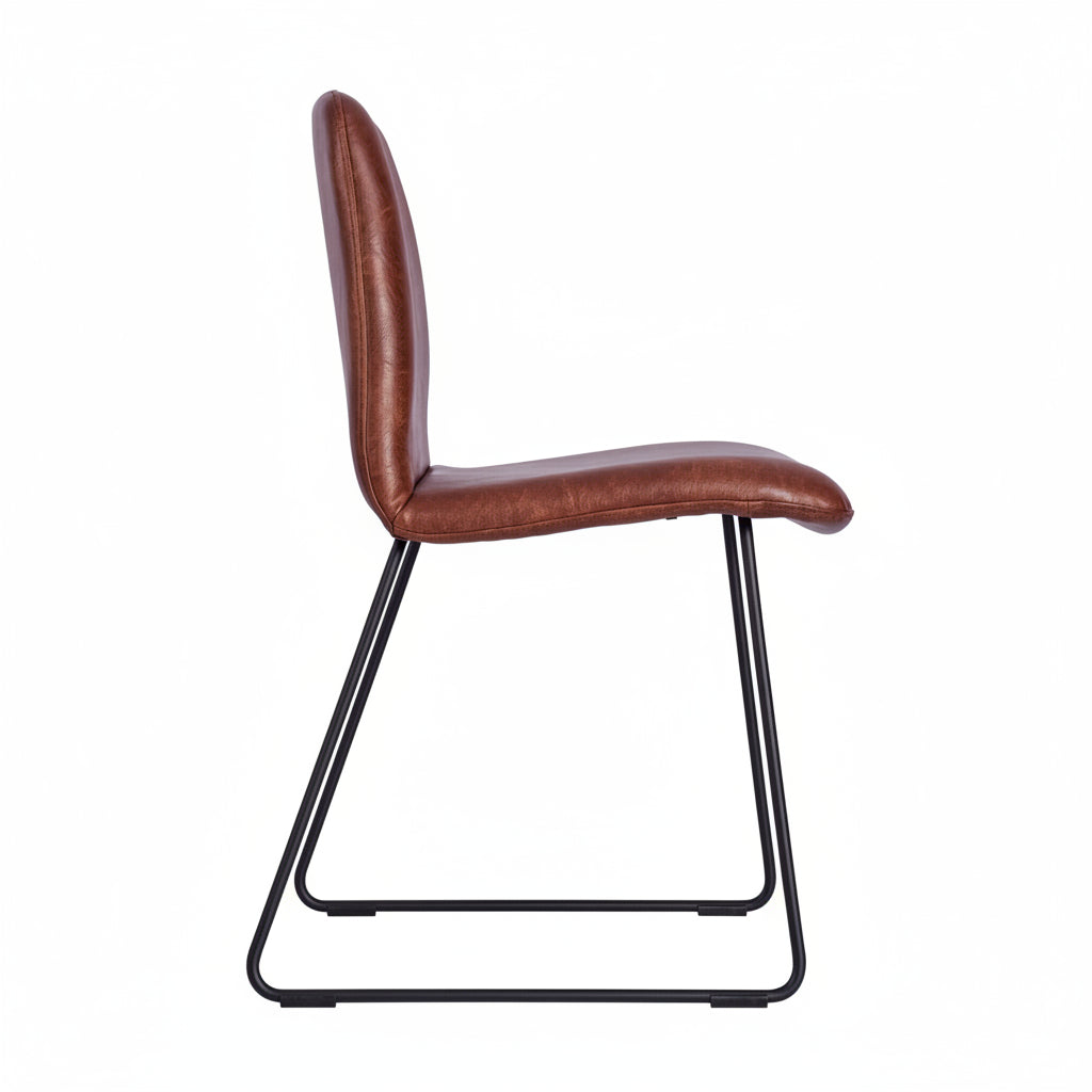 Copenhagen Upholstered Metal Side Chair - Black Skid Frame
