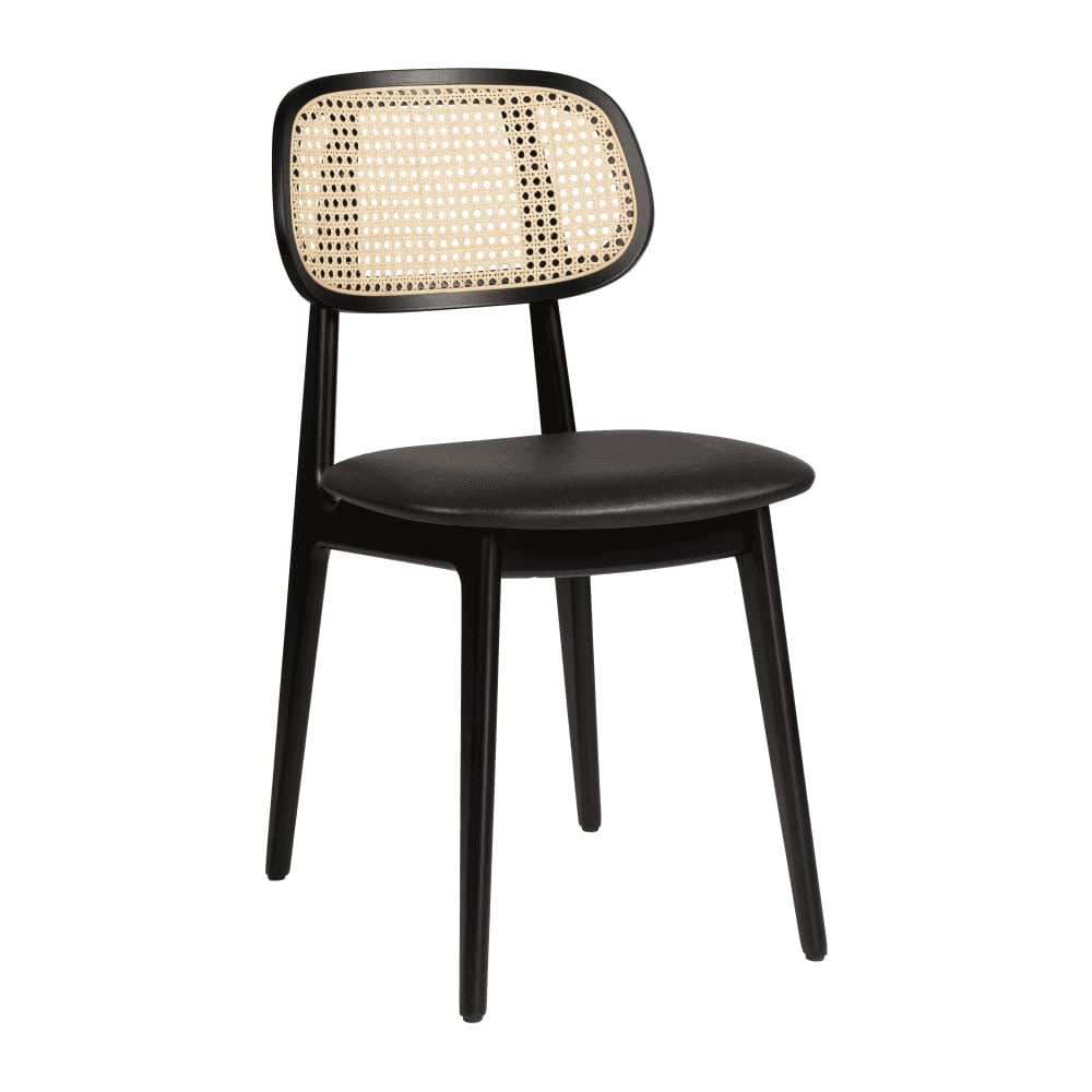 Relish Black Rattan Upholstered Side Chair
