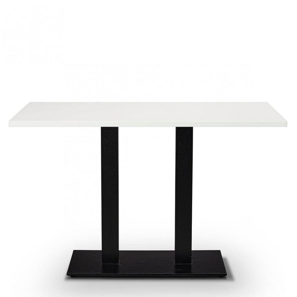 Bertone Metal Base Pedestal Rectangle Table with Wood Top 1200x700mm