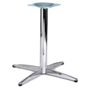 Switch The Lincoln Large Chrome Steel Table Base features a shiny chrome finish, central cylindrical column, four splayed cruciform legs, and adjustable feet for stability—ideal for supporting your tabletop. 3 image