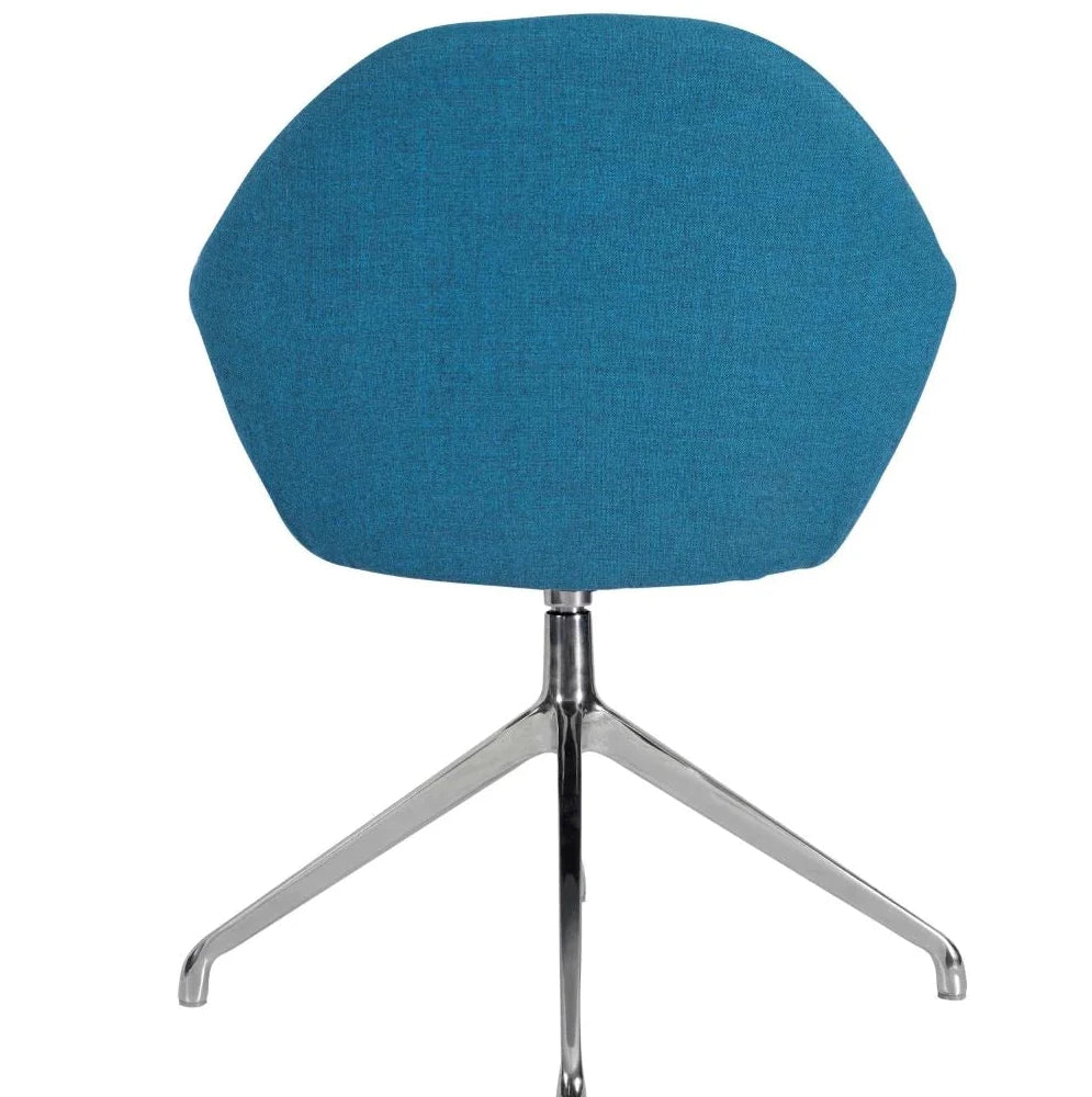 Orlando Upholstered Swivel Chair - Chrome