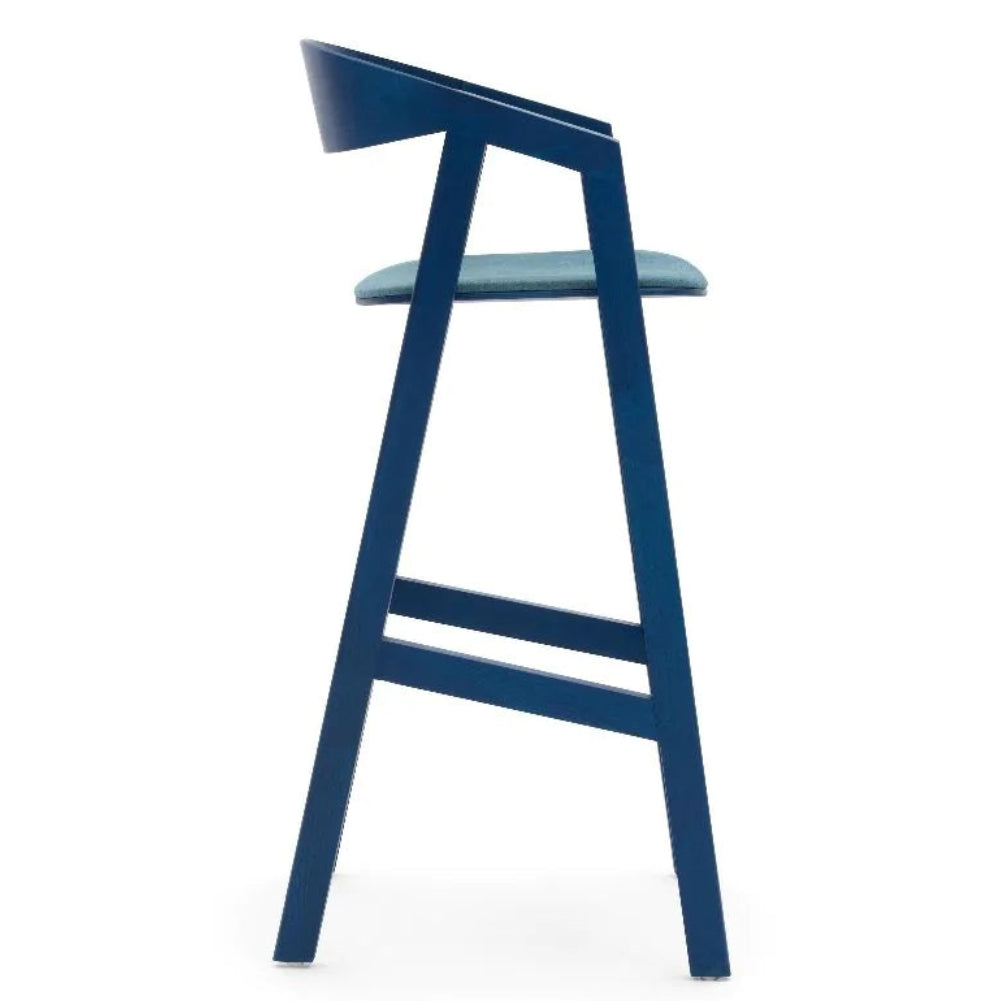 Simple Wooden Upholstered Bar Stool