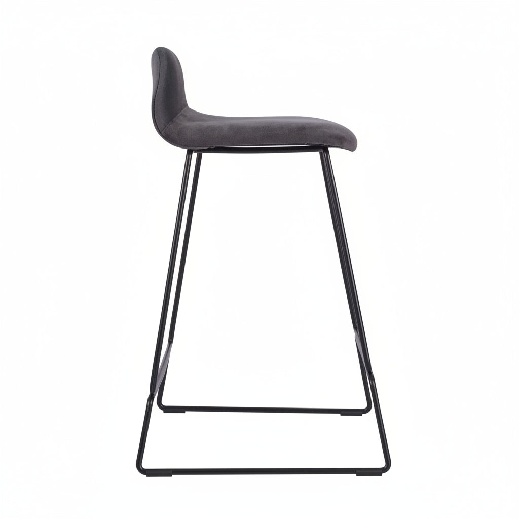 Copenhagen Upholstered Mid Height Metal Bar Stool