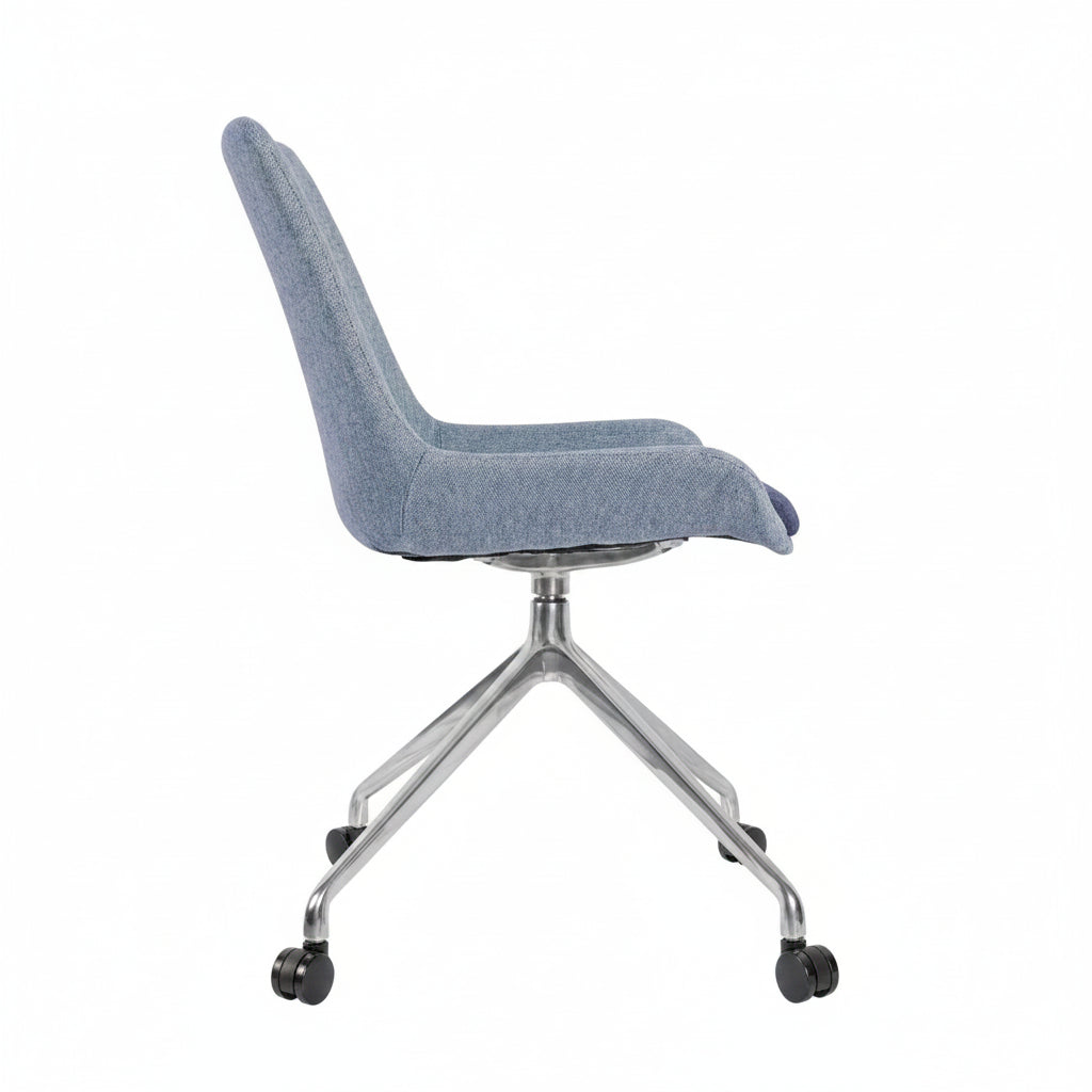 Brooklyn Upholstered Swivel Side Chair - with wheels