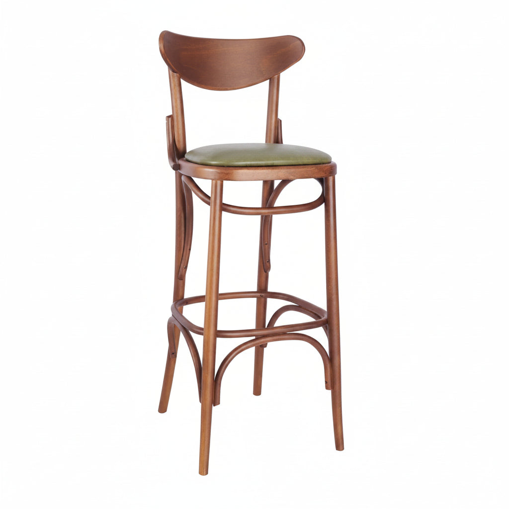 Hendon Bentwood Wooden Upholstered Bar Stool