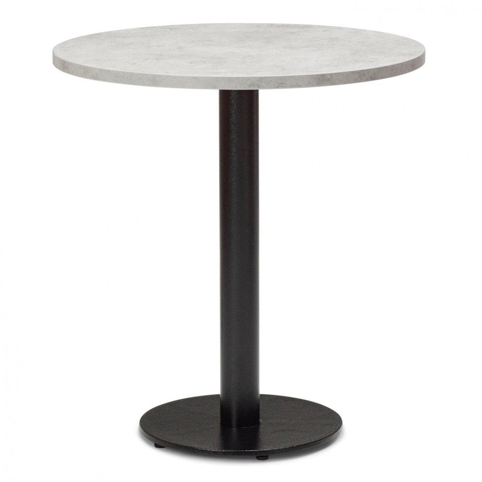 Bertone Metal Base Pedestal Round Table with Wood Top 600mm