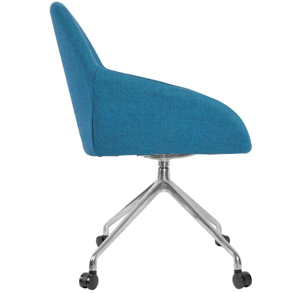 Orlando Upholstered Swivel Chair - Chrome