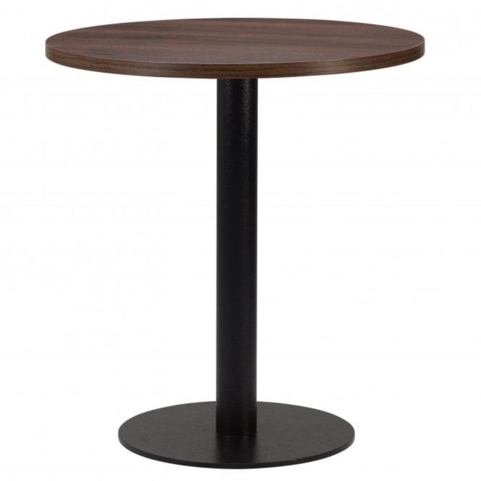 Figaro Metal Base Pedestal Round Table with Wood Top 600mm