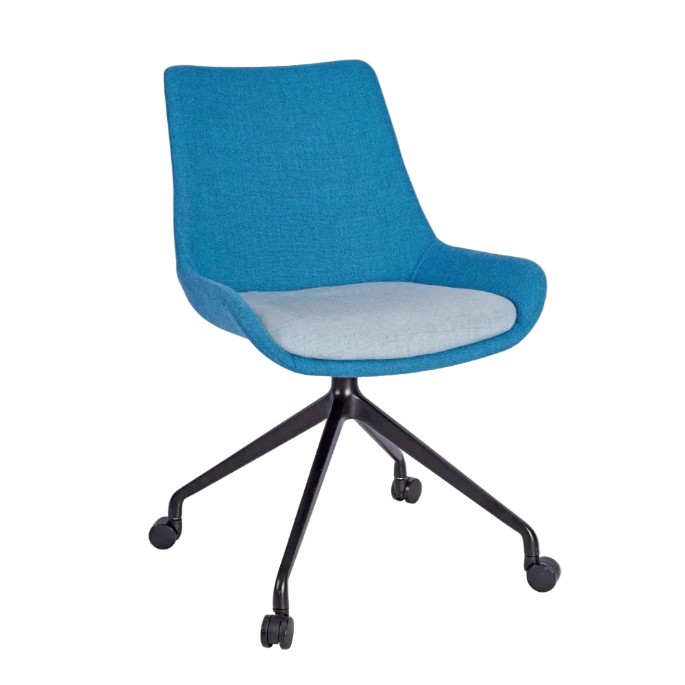 Brooklyn Upholstered Swivel Side Chair - with wheels