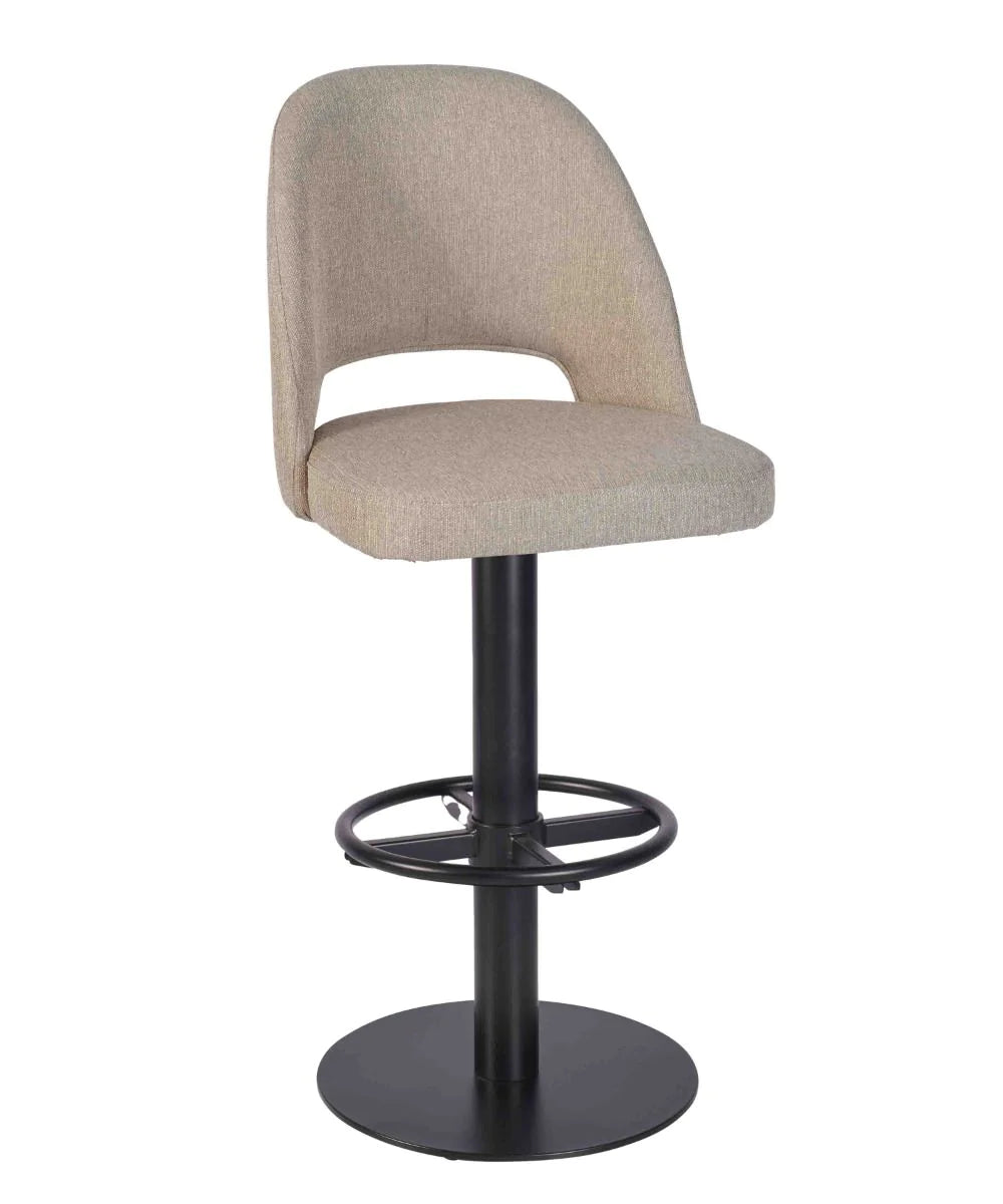 Garda Upholstered Swivel Metal Bar Stool