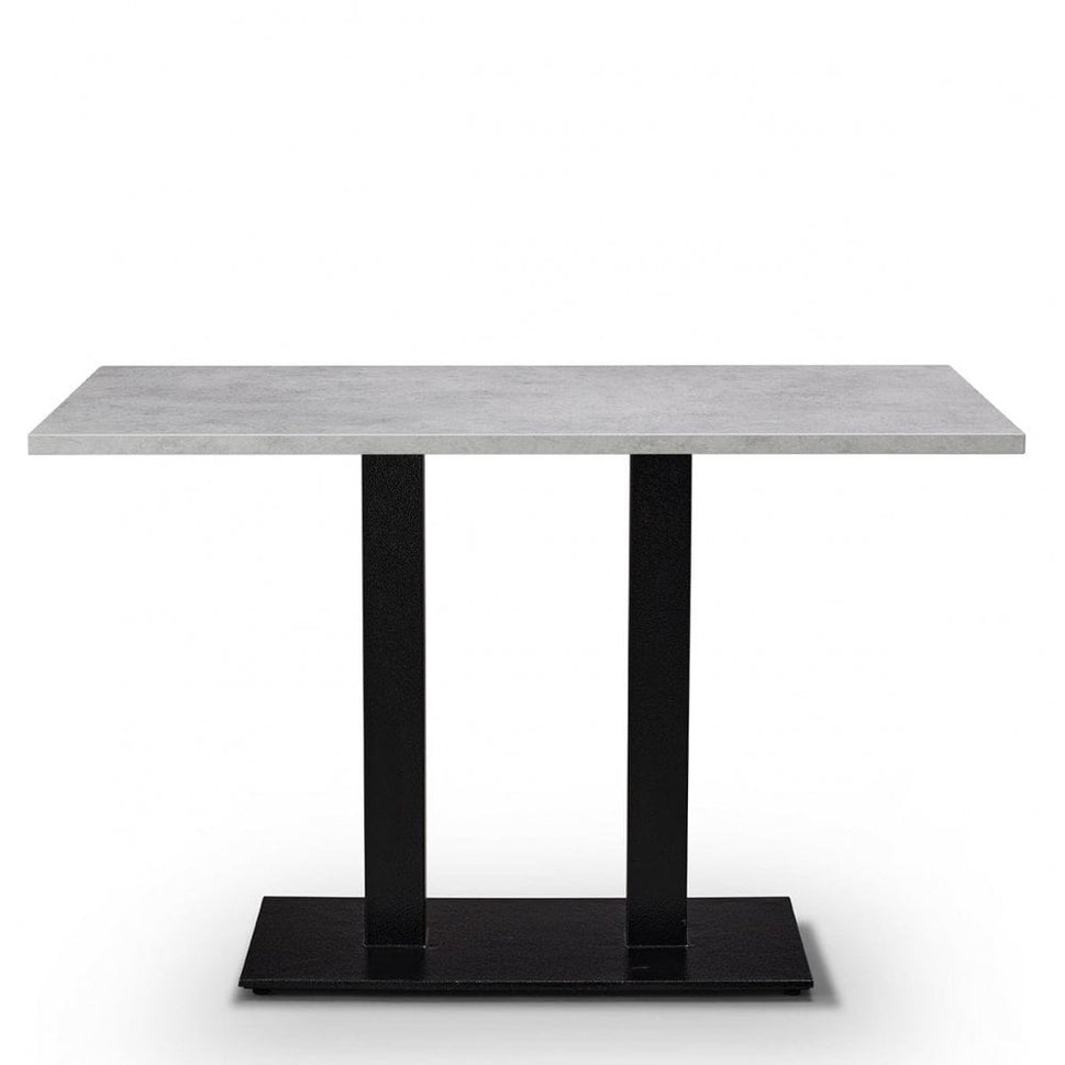 Bertone Metal Base Pedestal Rectangle Table with Wood Top 1200x700mm