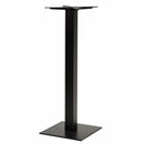 Switch The Forza Square Small Cast Iron Table Base is black with a powder-coated finish, featuring a square bottom and tall rectangular column, and is designed to support tabletops. 3 image