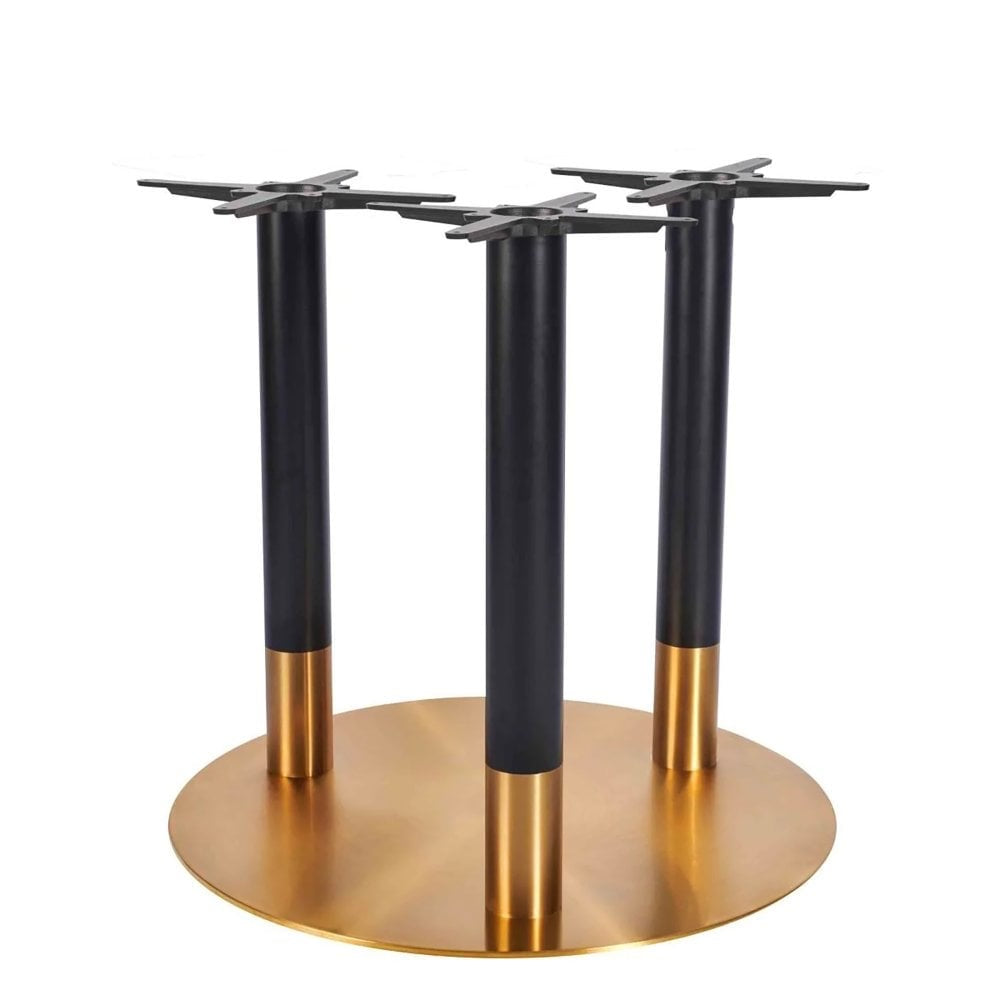 Zeus Round Brass Black Table Base - XXL Large