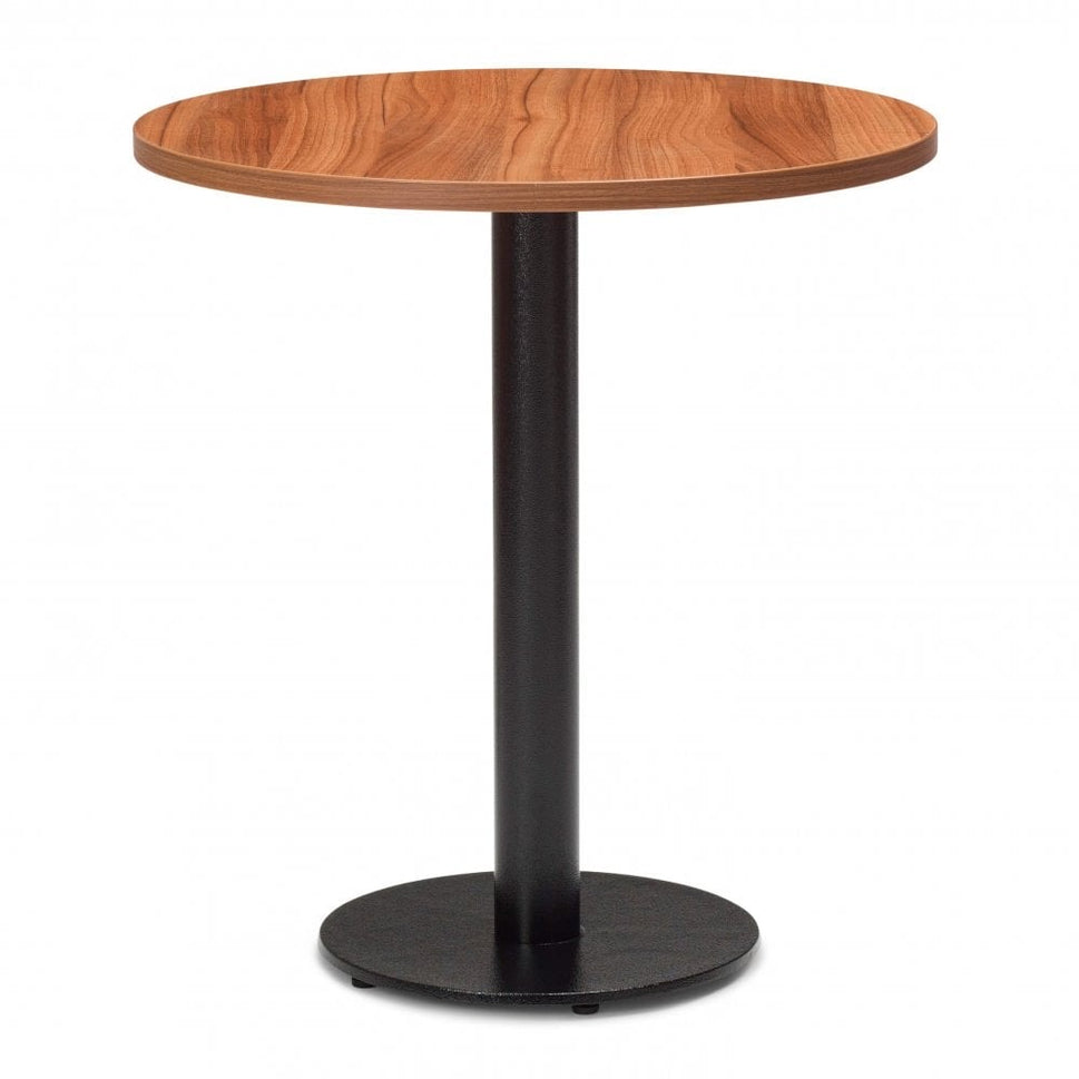 Bertone Metal Base Pedestal Round Table with Wood Top 700mm