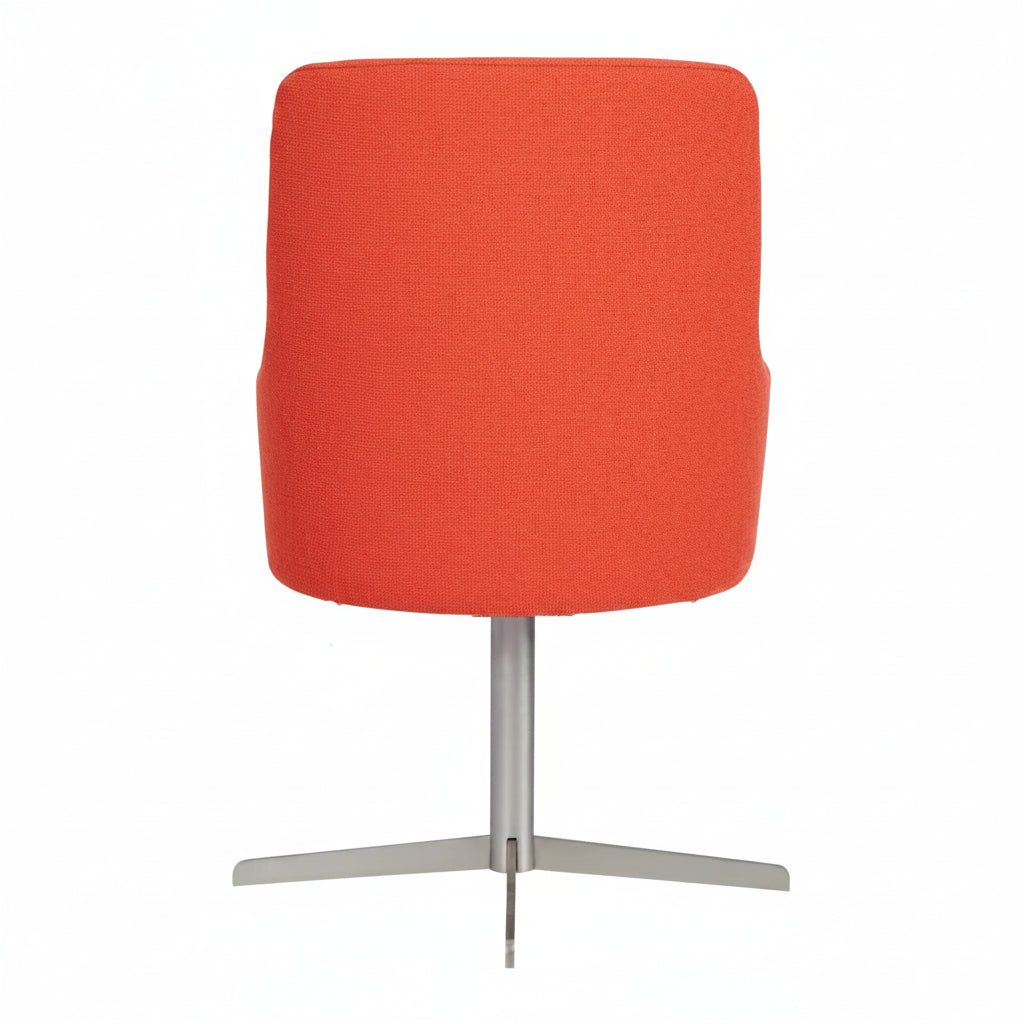 Huntington Highback Wooden Upholstered Swivel Armchair - Nickel