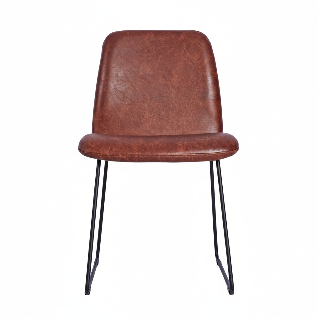 Copenhagen Upholstered Metal Side Chair - Black Skid Frame
