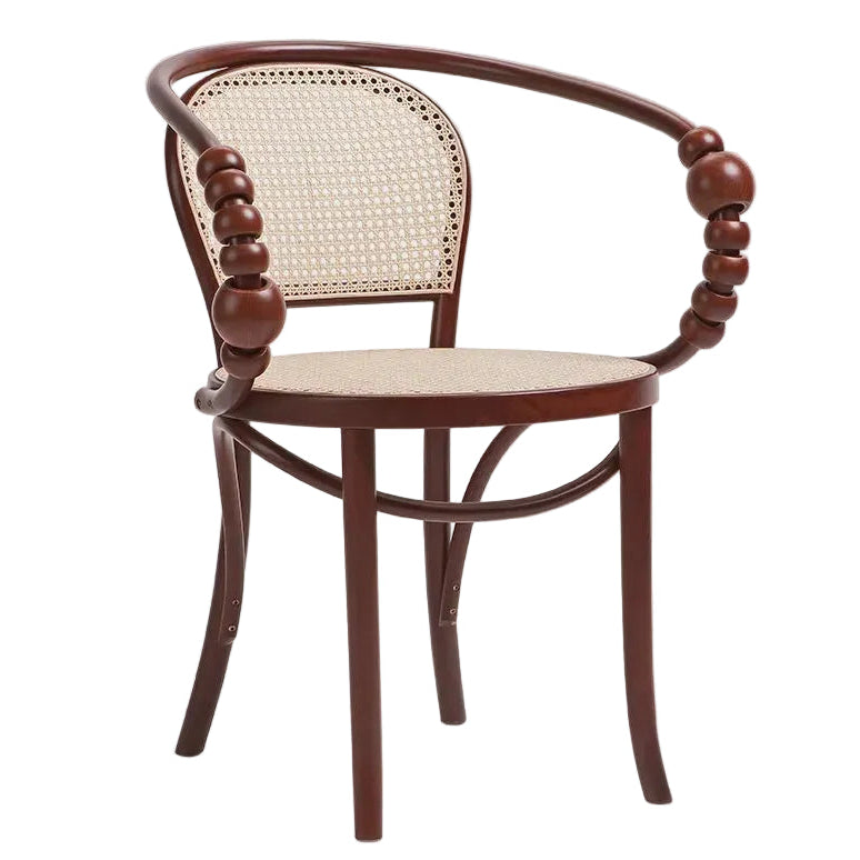 Perline Rattan Effect Wooden Armchair