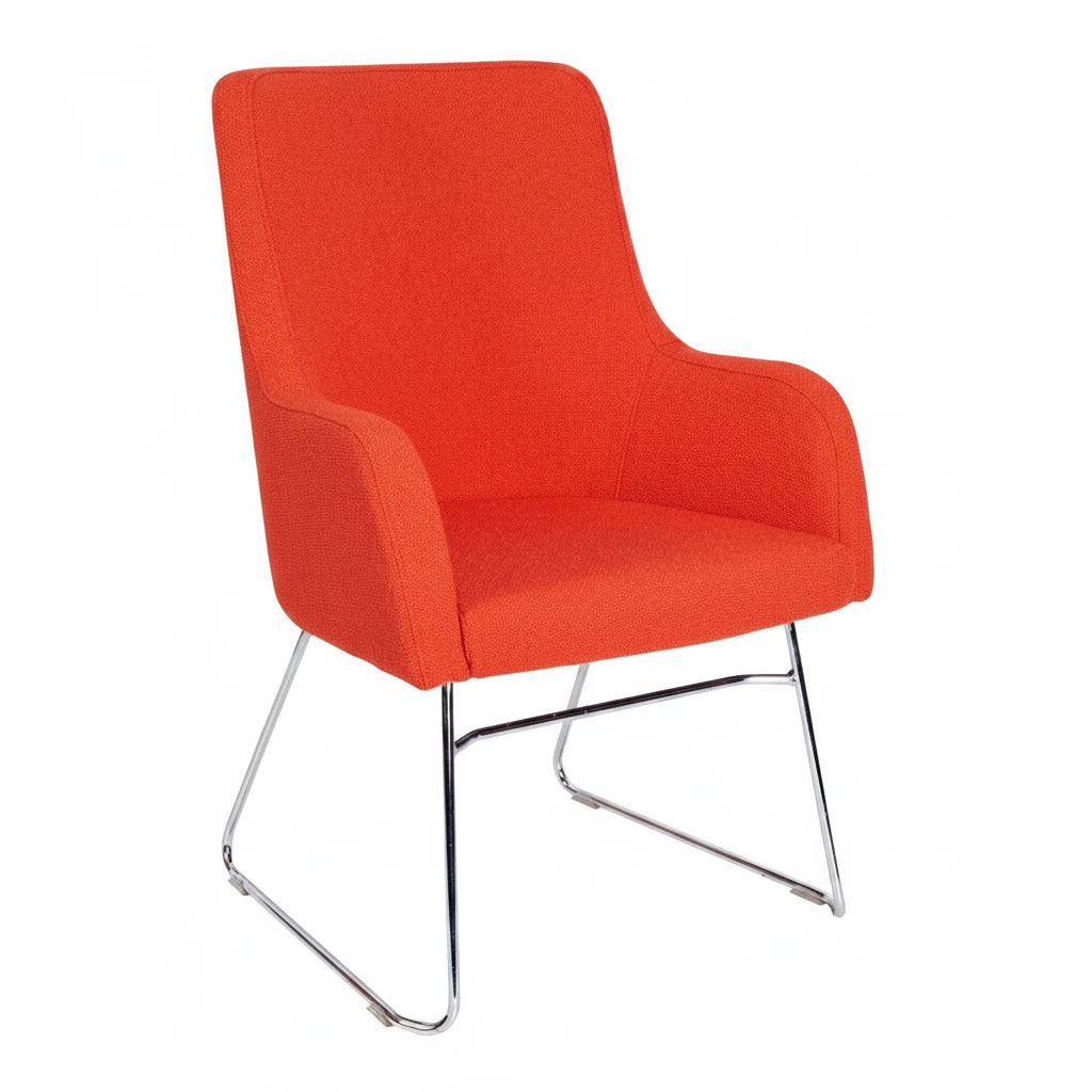 Huntington Highback Armchair - Chrome Skid Frame