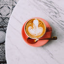 Switch Marseille Bistro Metal Base Pedestal Round Table with White Marble Top 600mm 3 image