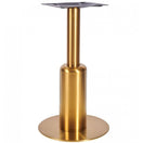 Switch The Titan L Brass Table Base - Small features a brass-plated steel build with a round flat bottom, cylindrical column, and square mounting plate—ideal for supporting various tabletops in contract environments. 2 image