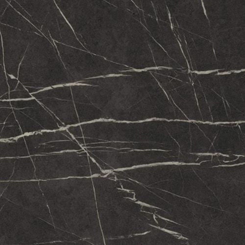 Featuring a dark marble look with thin, irregular white veins, the Black Pietra Marble Laminate Restaurant Table Top – 25mm offers an elegant, natural pattern—ideal for sophisticated restaurant settings.