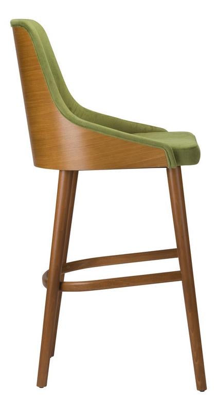 Chord Wooden Upholstered Bar Stool