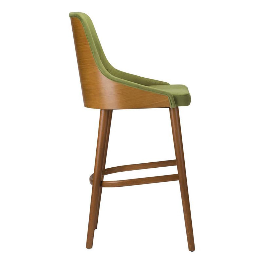 Chord Wooden Upholstered Bar Stool