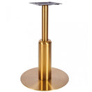 Switch The Titan L Brass Table Base - Large features a modern design with a shiny brass cylindrical column, flat round bottom, and square black mounting plate. 2 image