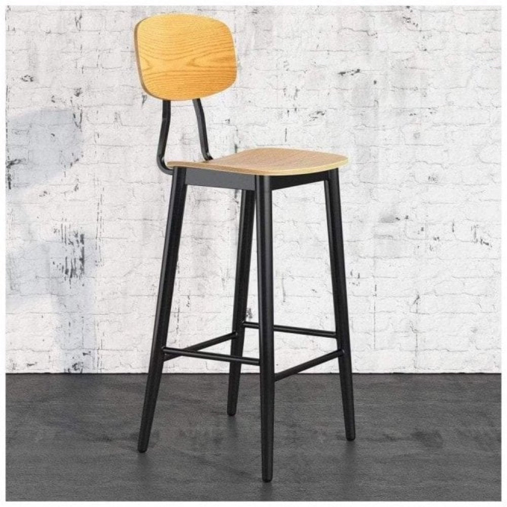 Juna Oak Wooden Bar Stool