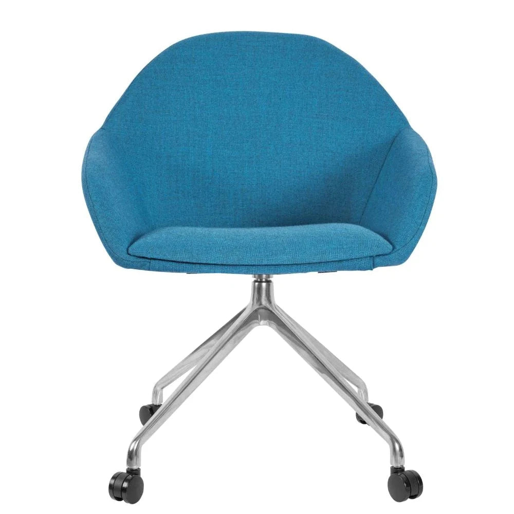 Orlando Upholstered Swivel Chair - Chrome