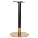 Switch The Aristotle Round Vintage Brass Table Base - Large is a modern contract furniture piece with a gold-colored bottom, black vertical support, and a metal fixture on top for attaching your tabletop. 2 image