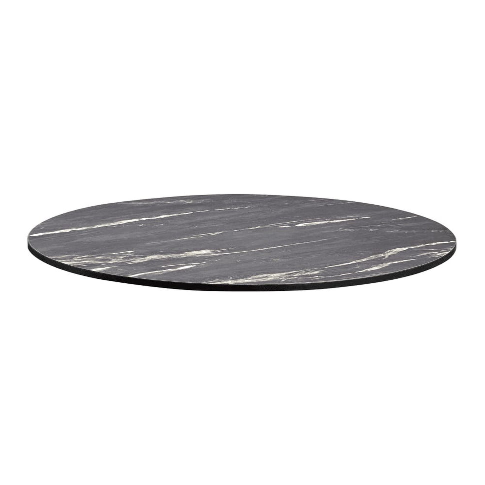 Black Marble Textured Outdoor Laminate Restaurant Table Top - 12mm