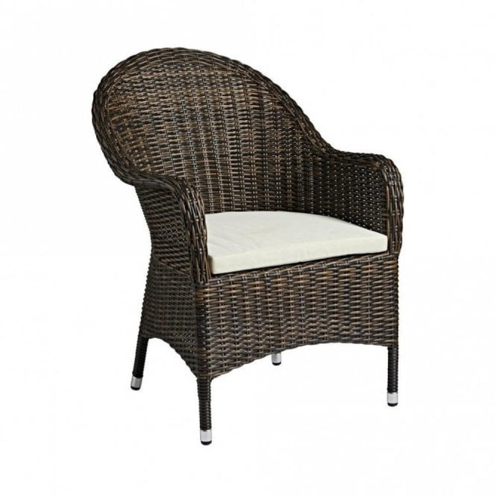Clova Brown Rattan Outdoor Armchair