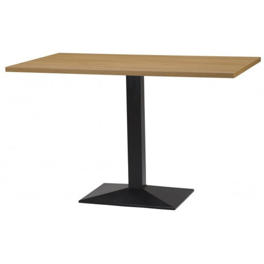 Amalfi Metal Base Pedestal Rectangle Table with Wood Top 1200x700mm