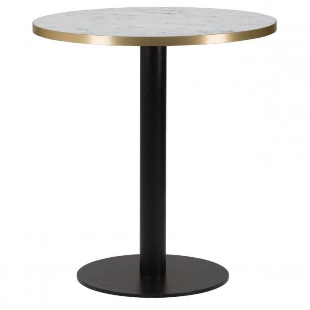 Figaro Metal Base Pedestal Round Table with Wood Top 600mm