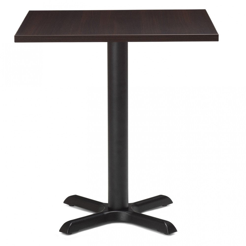 Zonda Metal Base Pedestal Square Table with Wood Top 600x600mm