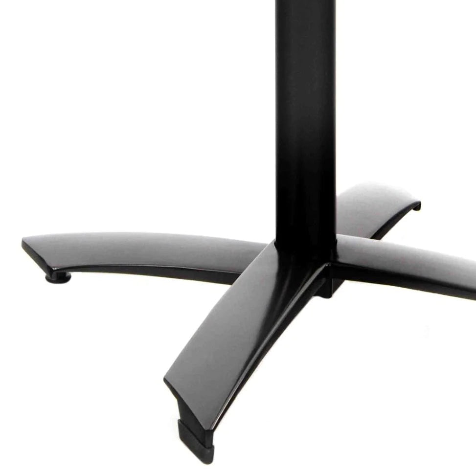 Black four-pronged Aluminium Outdoor Fliptop Restaurant Table Base.