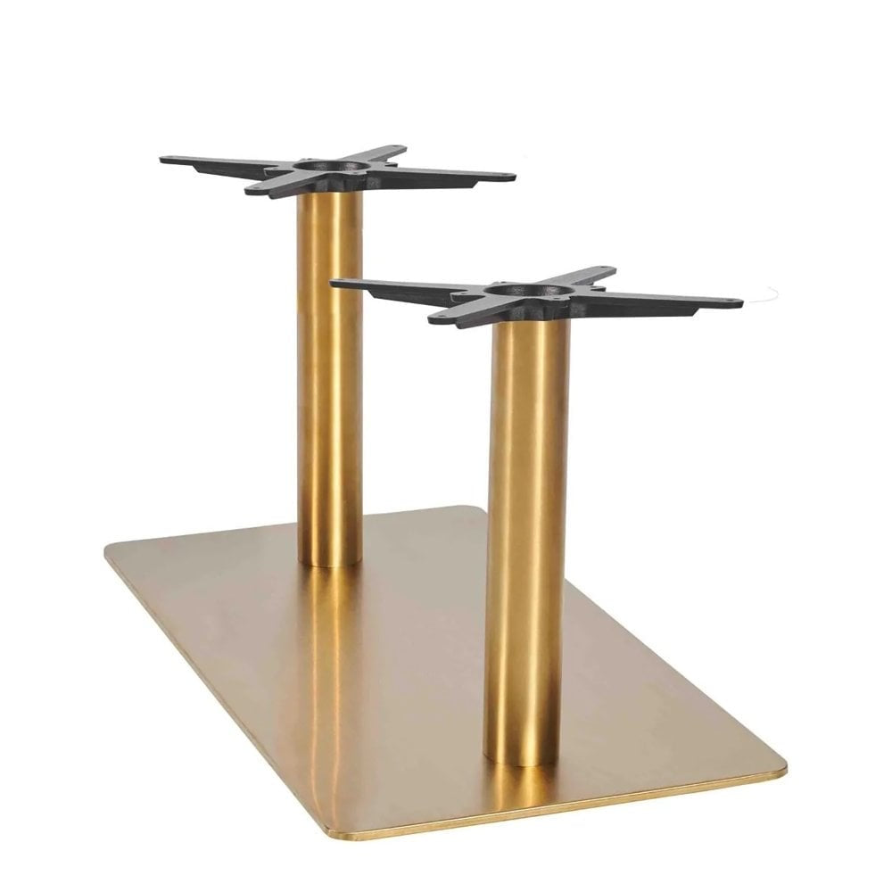 Zeus Brass Table Base - Rectangle Twin Pedestal