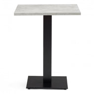 Bertone Metal Base Pedestal Square Table with Wood Top 600x600mm