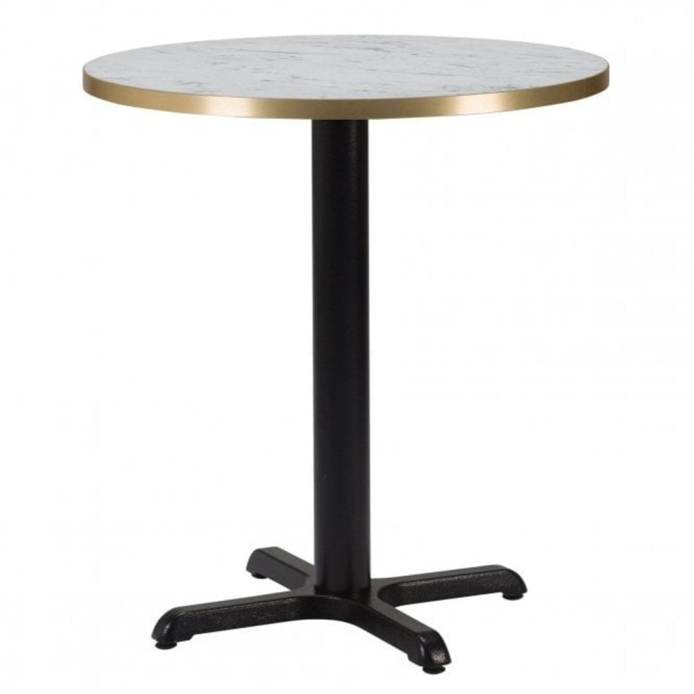 Bosa Metal Base Pedestal Round Table with Wood Top 700mm