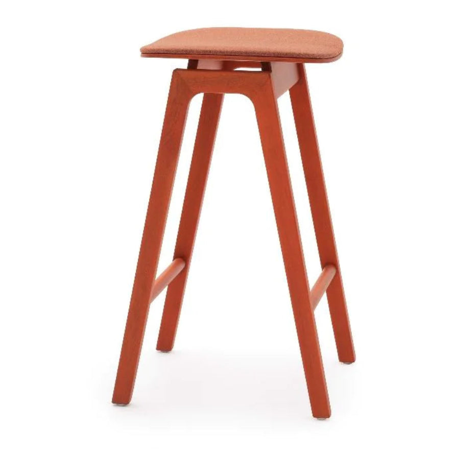 Ritz Wooden Upholstered Mid Height Bar Stool
