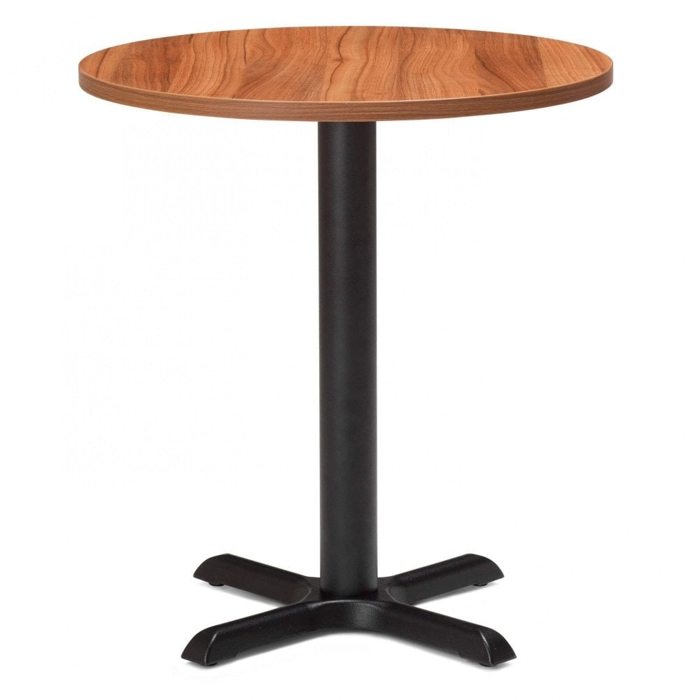 Zonda Metal Base Pedestal Round Table with Wood Top 800mm