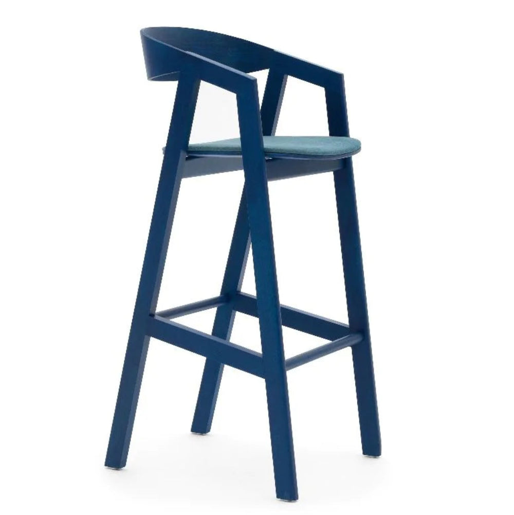 Simple Wooden Upholstered Bar Stool