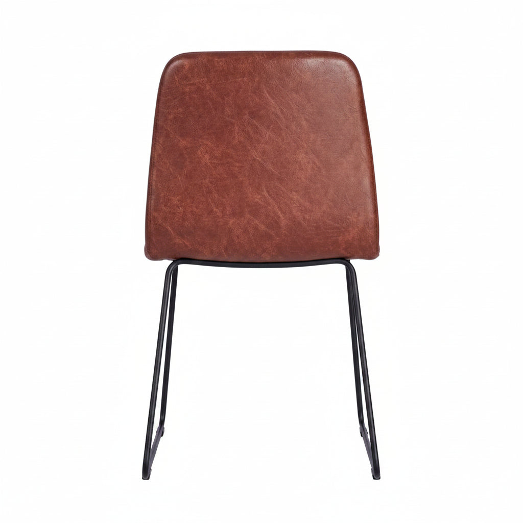 Copenhagen Upholstered Metal Side Chair - Black Skid Frame