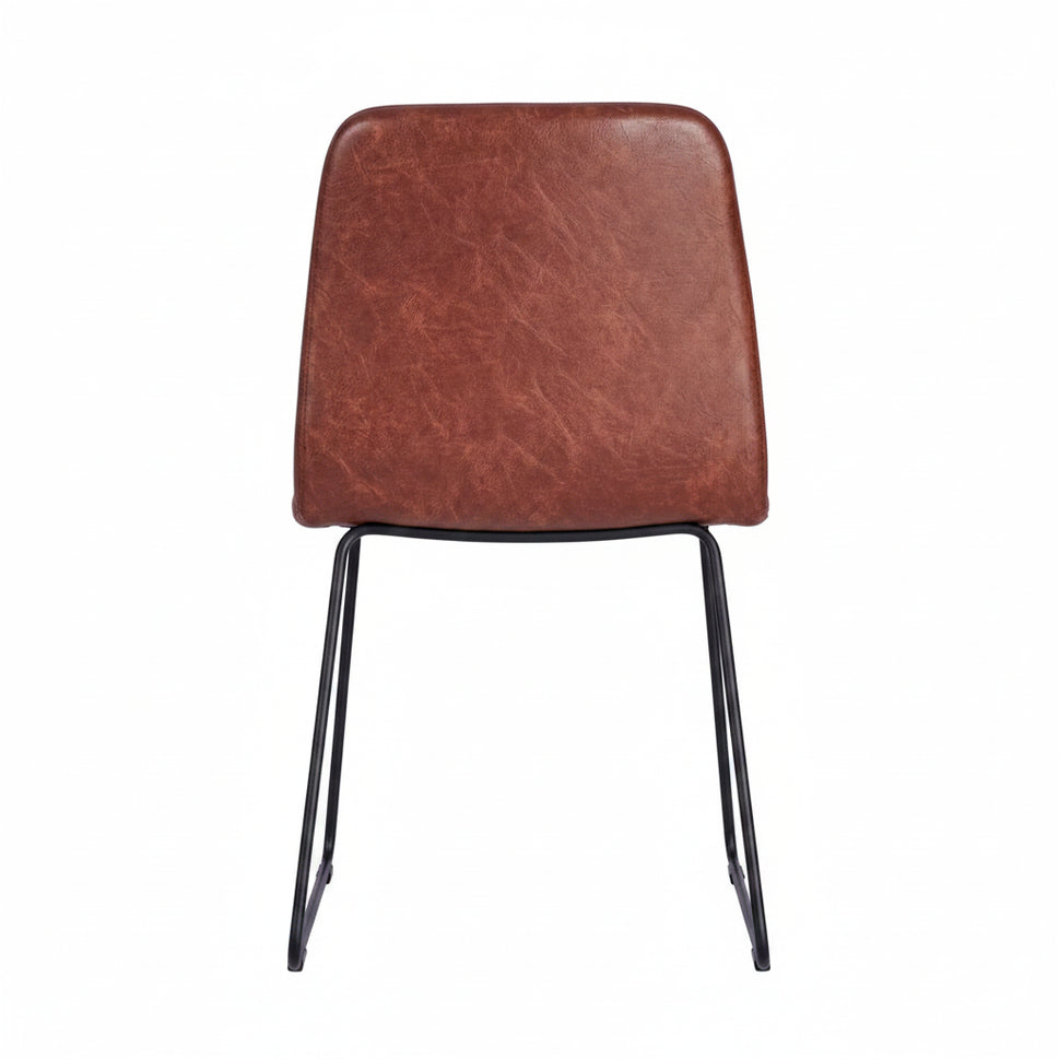 Copenhagen Upholstered Metal Side Chair - Black Skid Frame