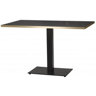 Figaro Metal Base Pedestal Rectangle Table with Wood Top 1200x700mm