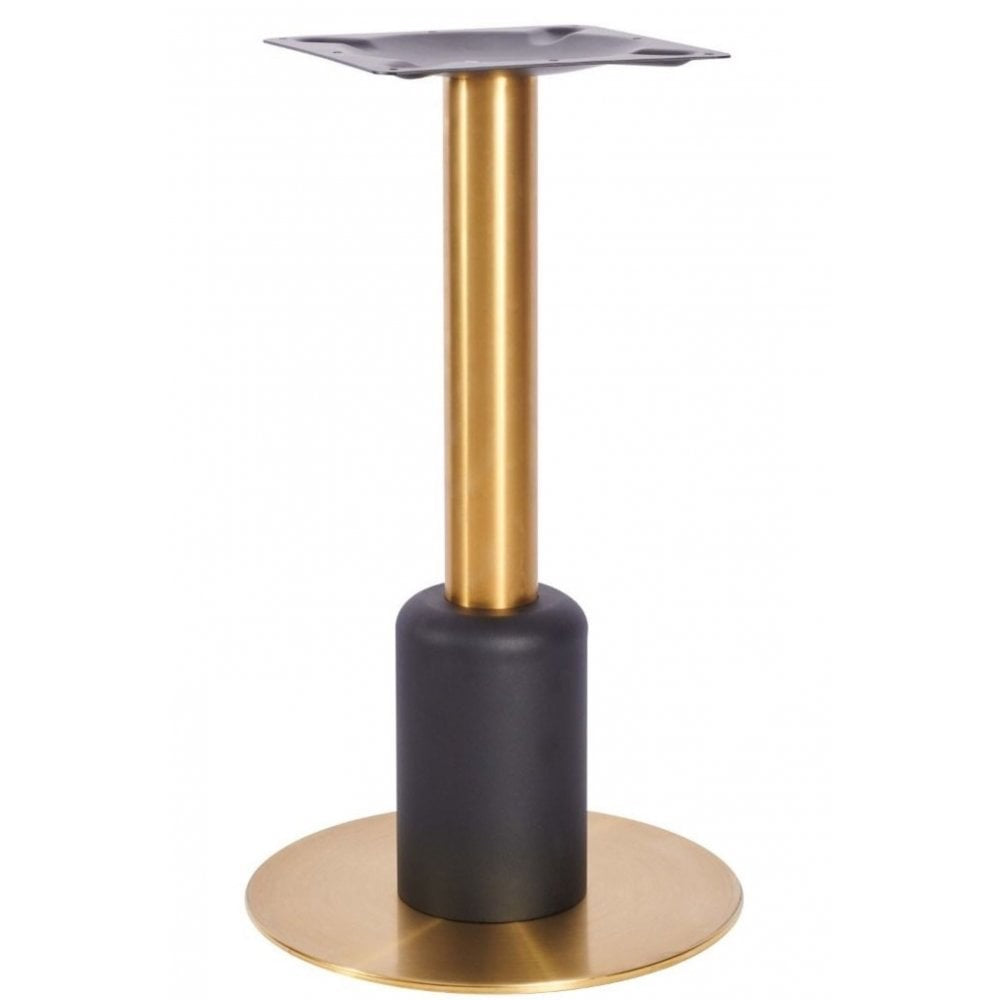 Titan S Round Brass Black Table Base - Small