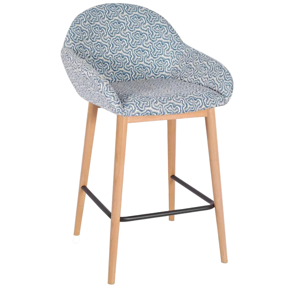 Orlando Upholstered Wooden Mid Height Bar Stool
