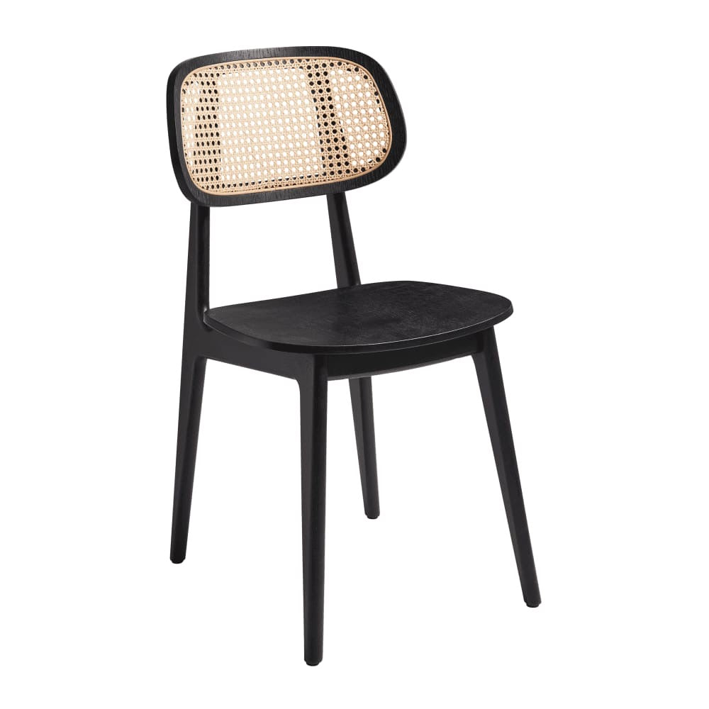 Relish Black Rattan Upholstered Side Chair